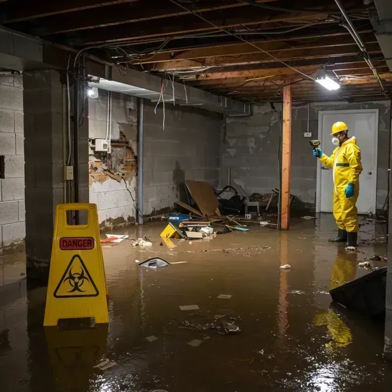 Flooded Basement Electrical Hazard in Hardin, IL Property